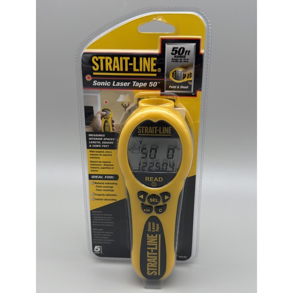 Strait-Line Sonic Laser 50' Tape Measure. New in Sealed Package.